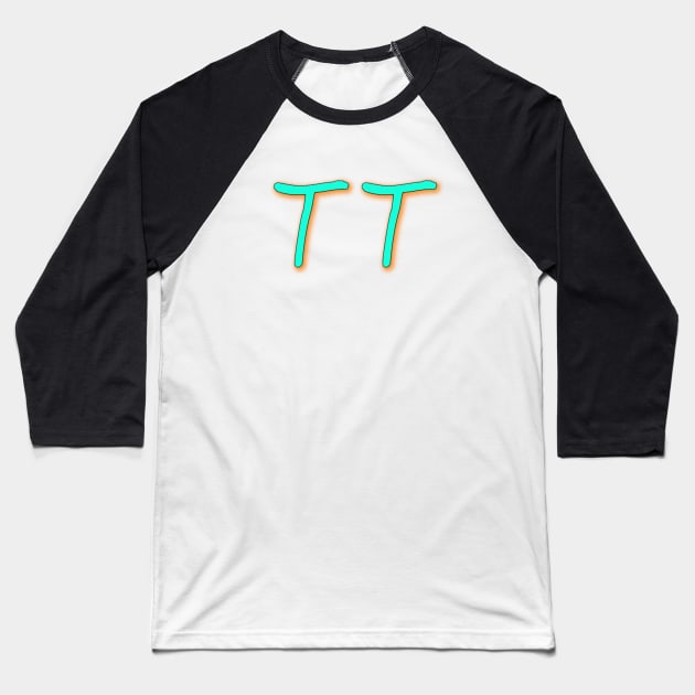 Trailer Therapy Initials Halftone Baseball T-Shirt by Trailer Therapy Podcast
